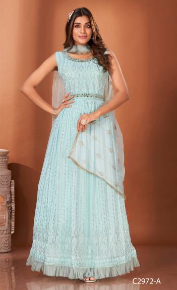 DN 2972G By Amoha Designer Partywear Readymade Gown Collection